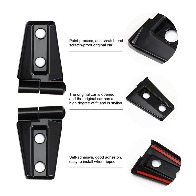 CheroCar Door Hinge Covers Protector Black Kit Fits for Jeep Wranlger Unlimited Rubicon Sahara Sports Accessories 2007-2018 JK JKU 8pcs - Image 5